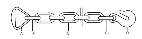 chain with delta ring and grab hook on each end 2